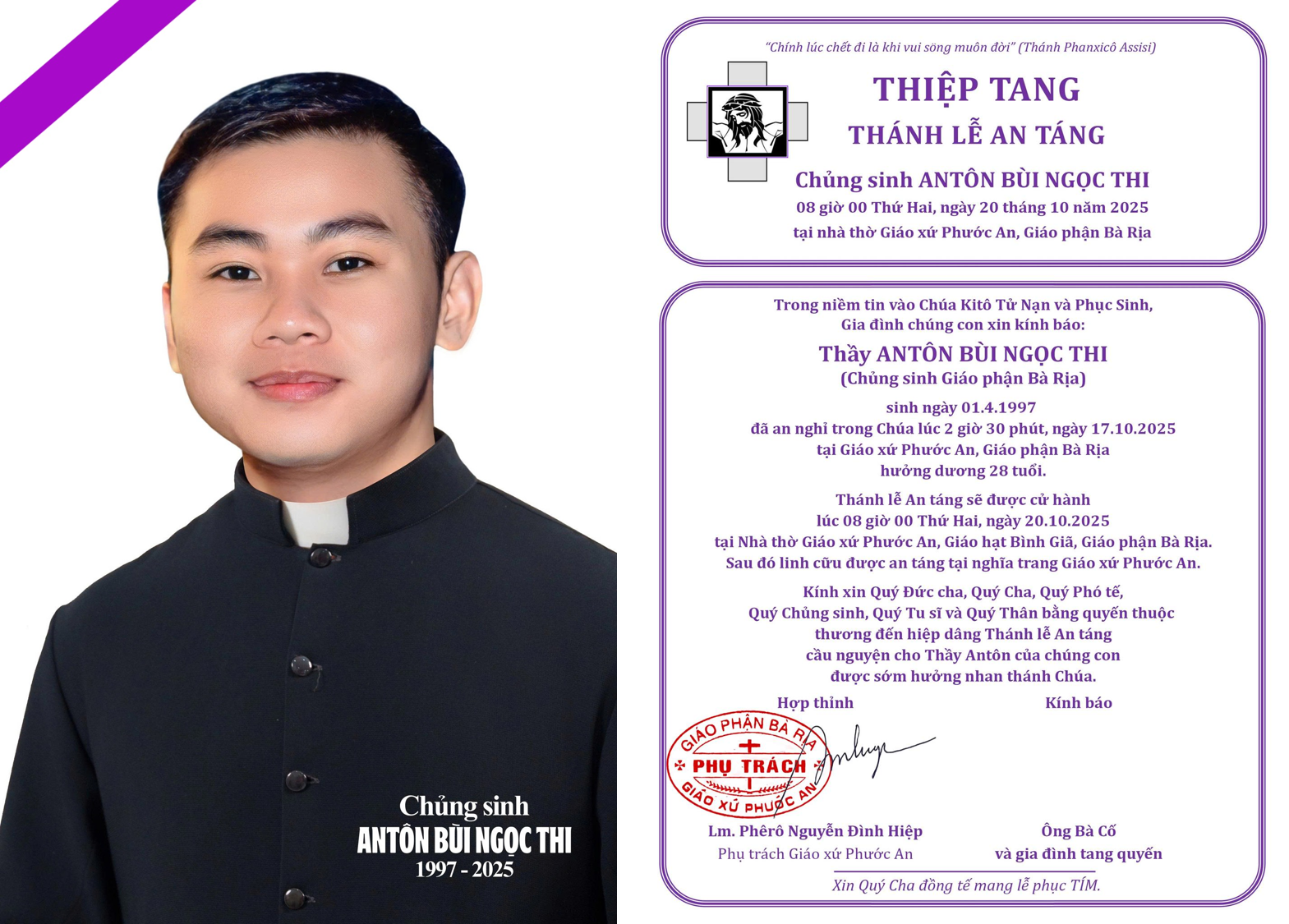 Ai Tín – Chủng sinh Antôn Bùi Ngọc Thi